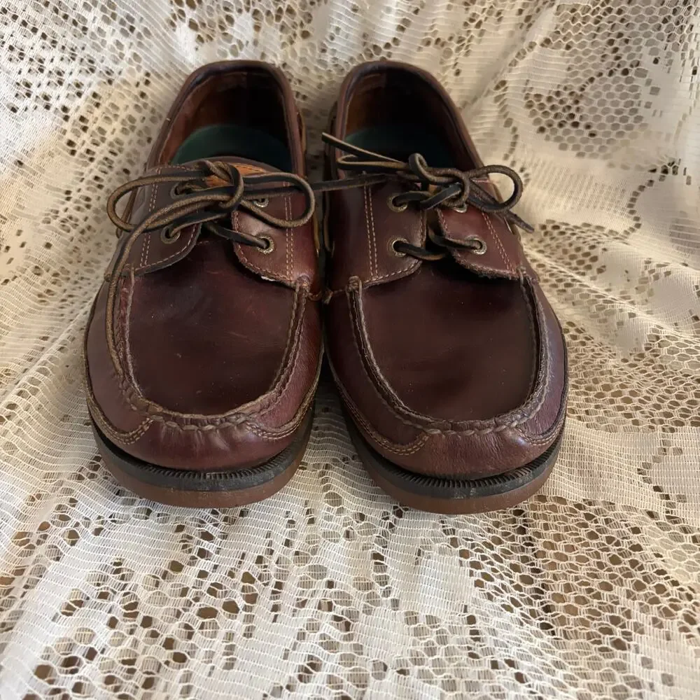 Sperry Mako 2-Eye Men's US 11 M Dark Brown Leather Boat Shoes